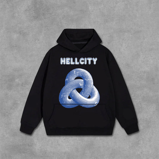 Hellcity-New Printed Pattern Design Pocket Hoodie