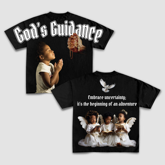 Casual God's Guidance Print Cotton T-Shirt