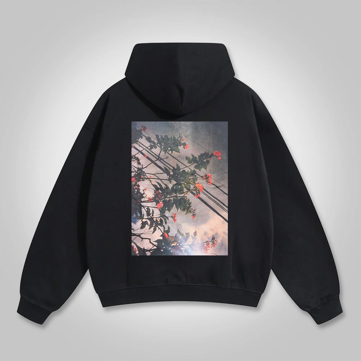 Men's Fear Of God Essentials Fog Floral Graphic Printed Pocket Hoodie