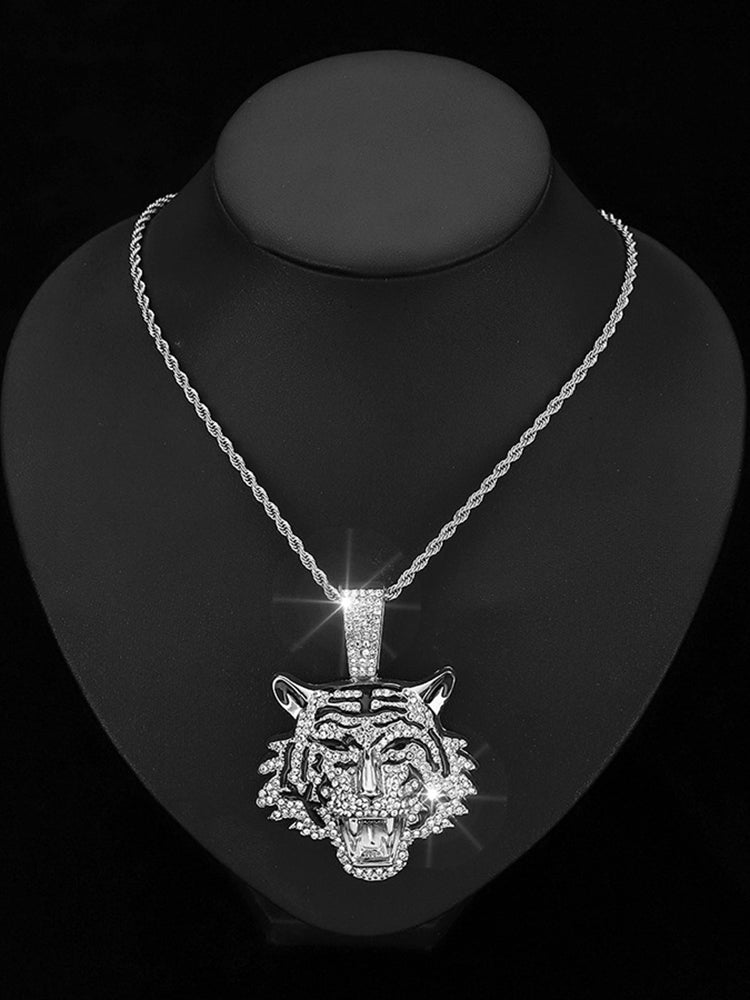 Men's Hip Hop Diamond Tiger Twist Necklace