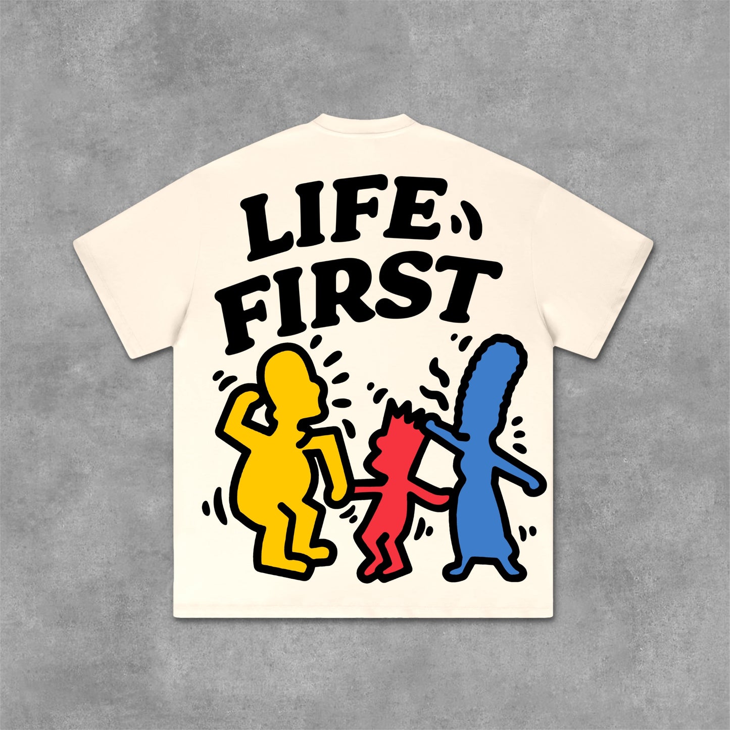 Life First Graffiti Flat Graphic Cotton T-Shirt