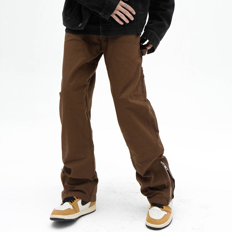 Men's High Street Brown Casual Retro Flared Jeans