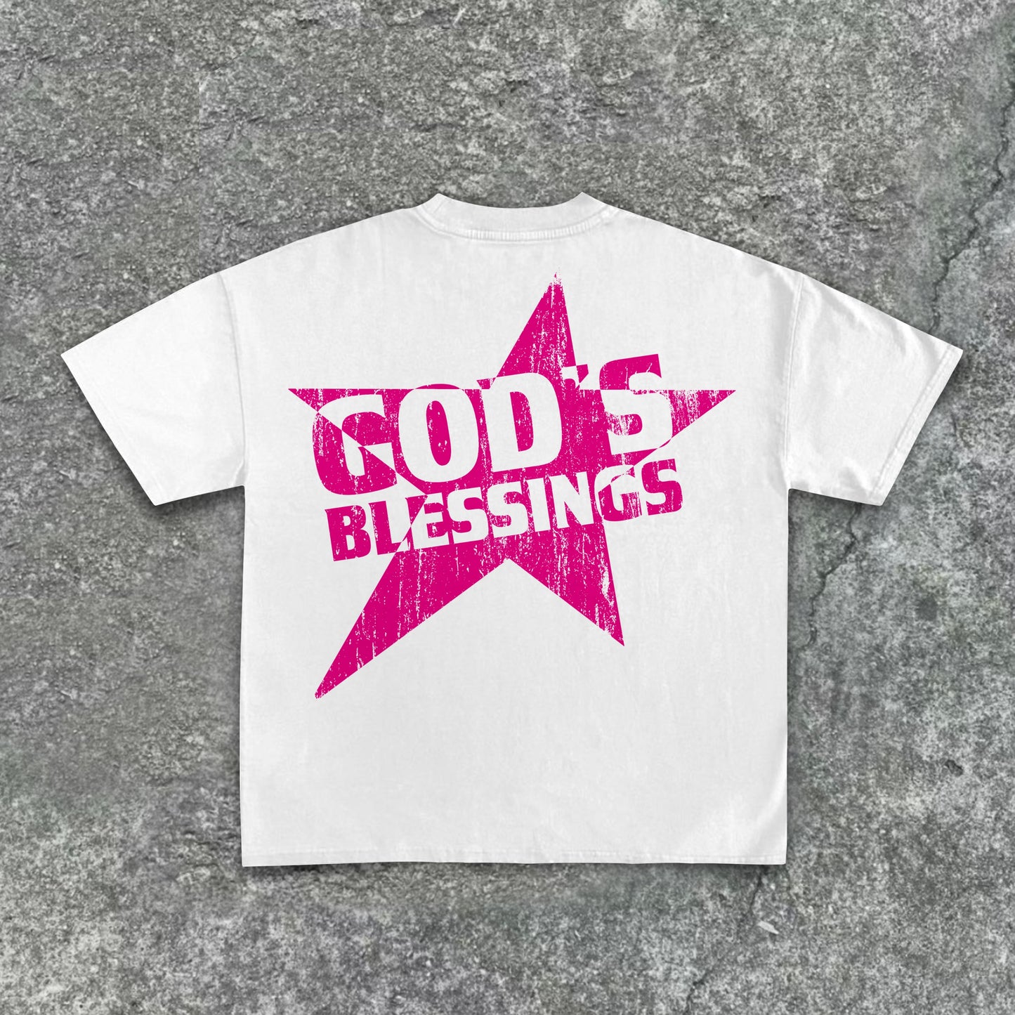 Men's God S Blessings Alphabet Slogan Print Cotton T-Shirt