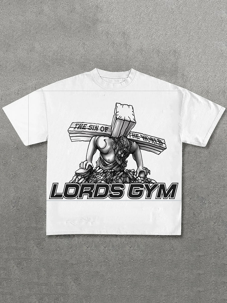 Vintage Jesus Lord's Gym Graphic Short Sleeve T-Shirt