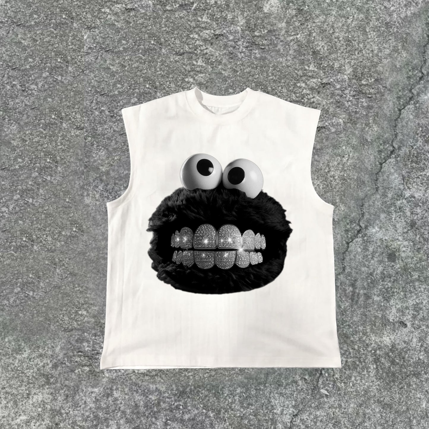 Vercoo Vintage Smiling Diamond Braces Graphics Cotton Tank Top