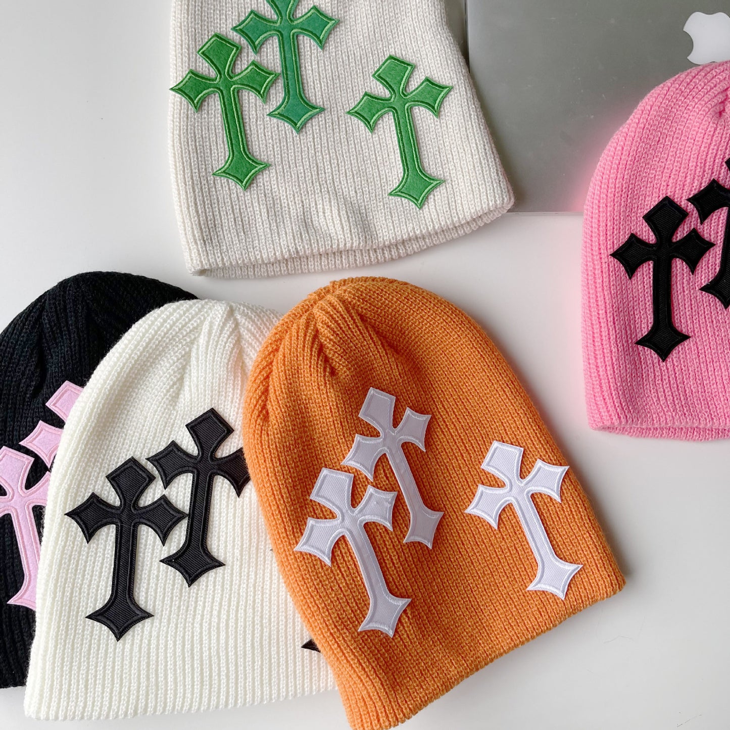 Y2k Casual Gothic Cross Graphic Knitted Hat