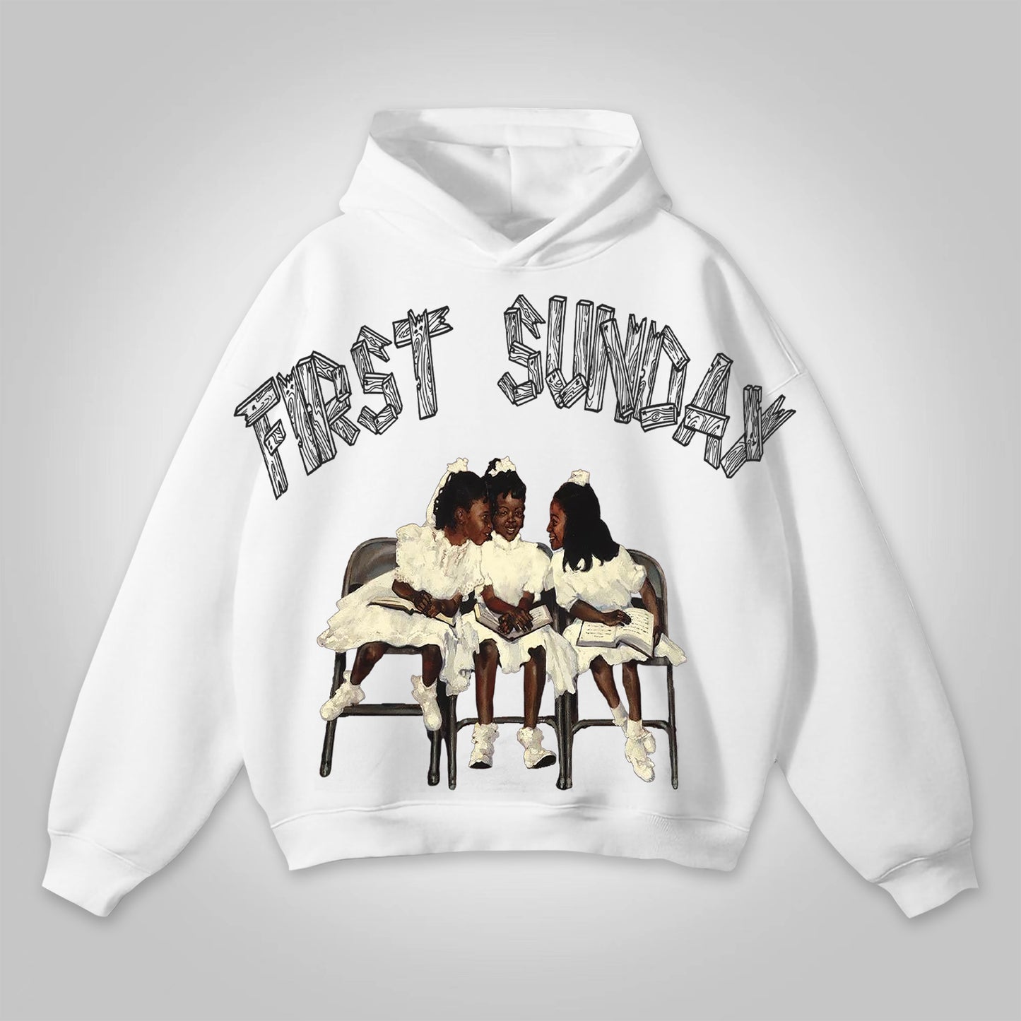 Vintage First Sunday Faith Graphic Simple Pocketless Hoodie