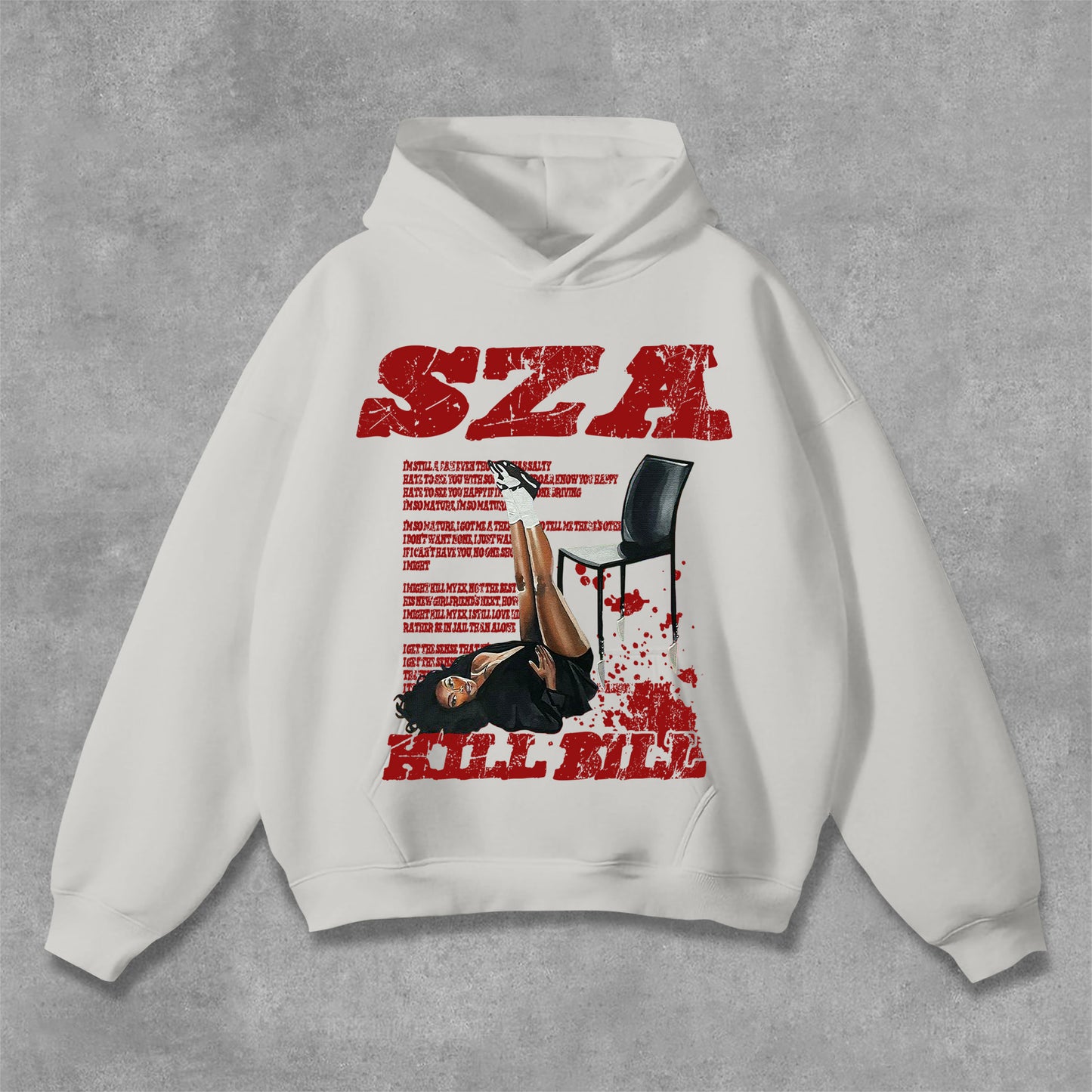 Vintage Sza Kill Bill Graphic Print Pocket Hoodie