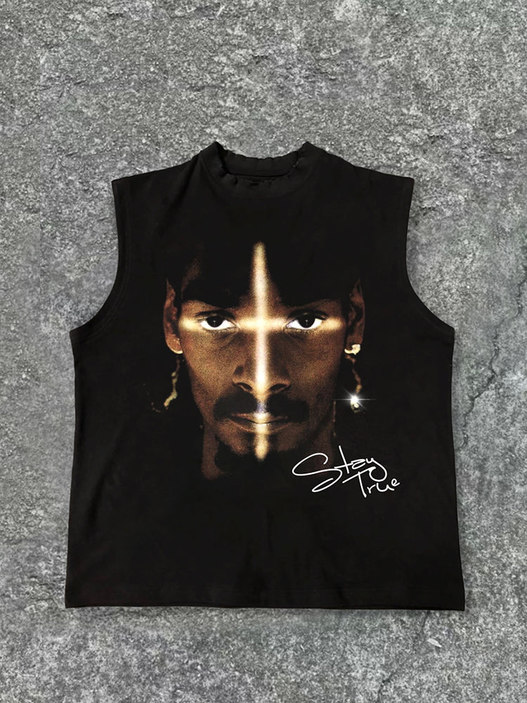 Fashion Street Hip-Hop Unisex Characters - Sdogg - Print Graphic Cotton Tank Top