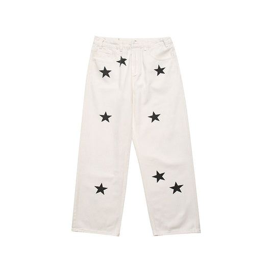 American Street Hip-Hop Five-Pointed Star Jeans