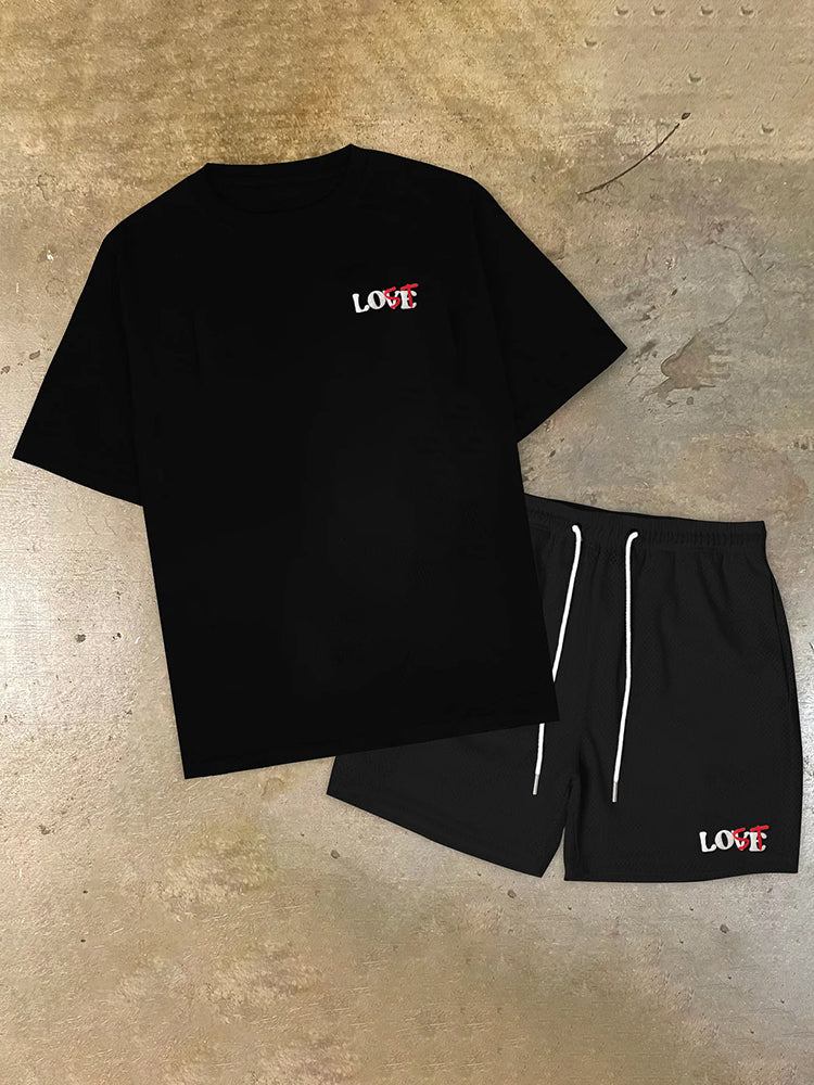 Your Lost Without Me Graphic Print T-Shirt And Shorts Sets