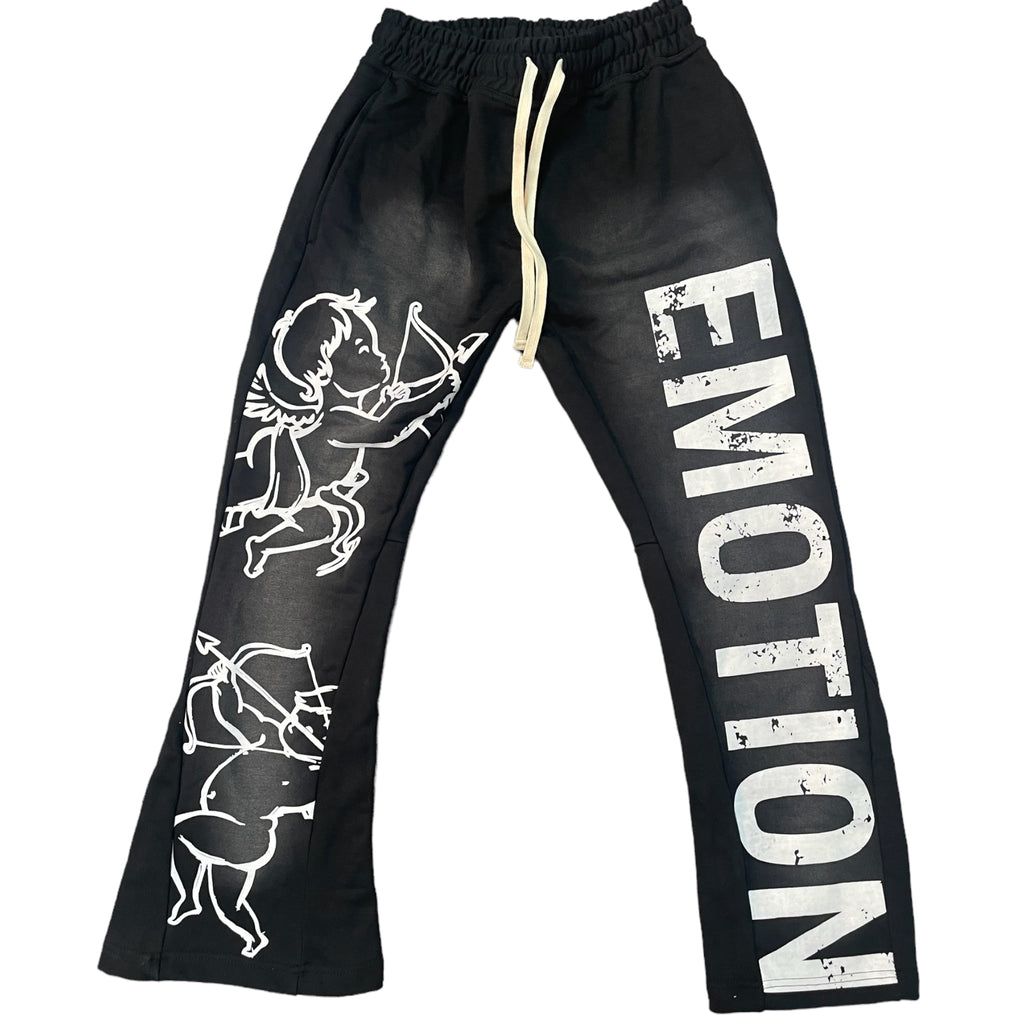 Vintage Unisex Emotion Print Casual Flared Sweatpants