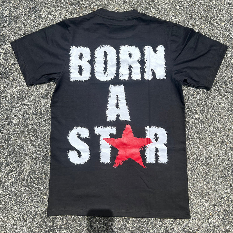 Vintage Born A Star Graphic 100% Cotton Short Sleeve T-Shirt