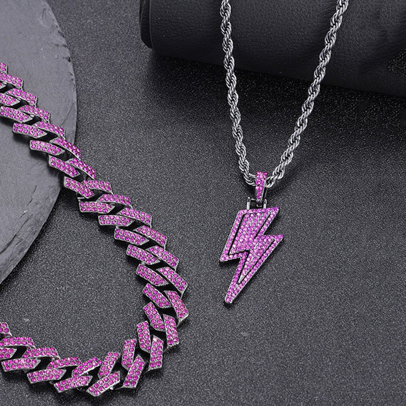 Hip Hop Stacked Dark Diamond Necklace