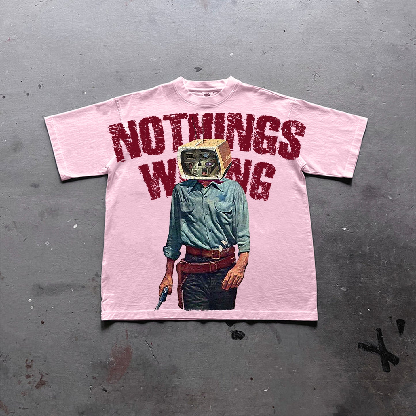 Vercoo Vintage Nothing Wrong Graphic Print Cotton T-Shirt