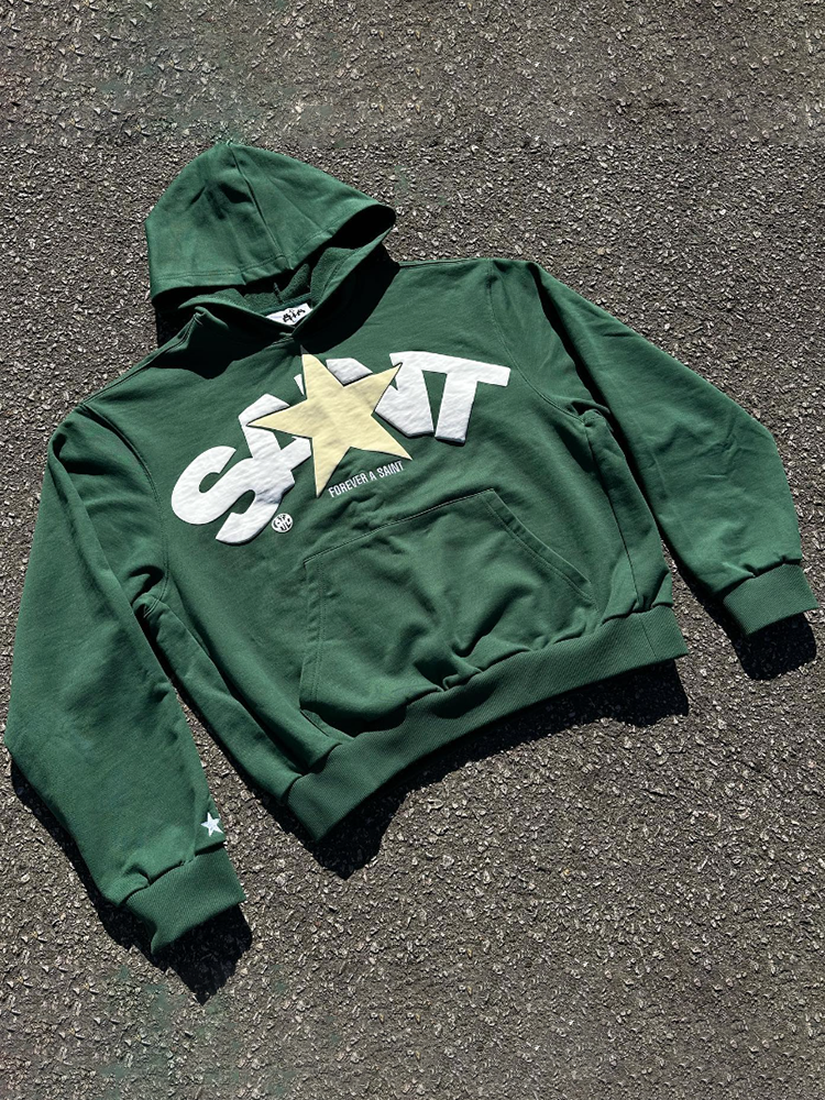 Vintage Star Saint Puff Print Hoodie