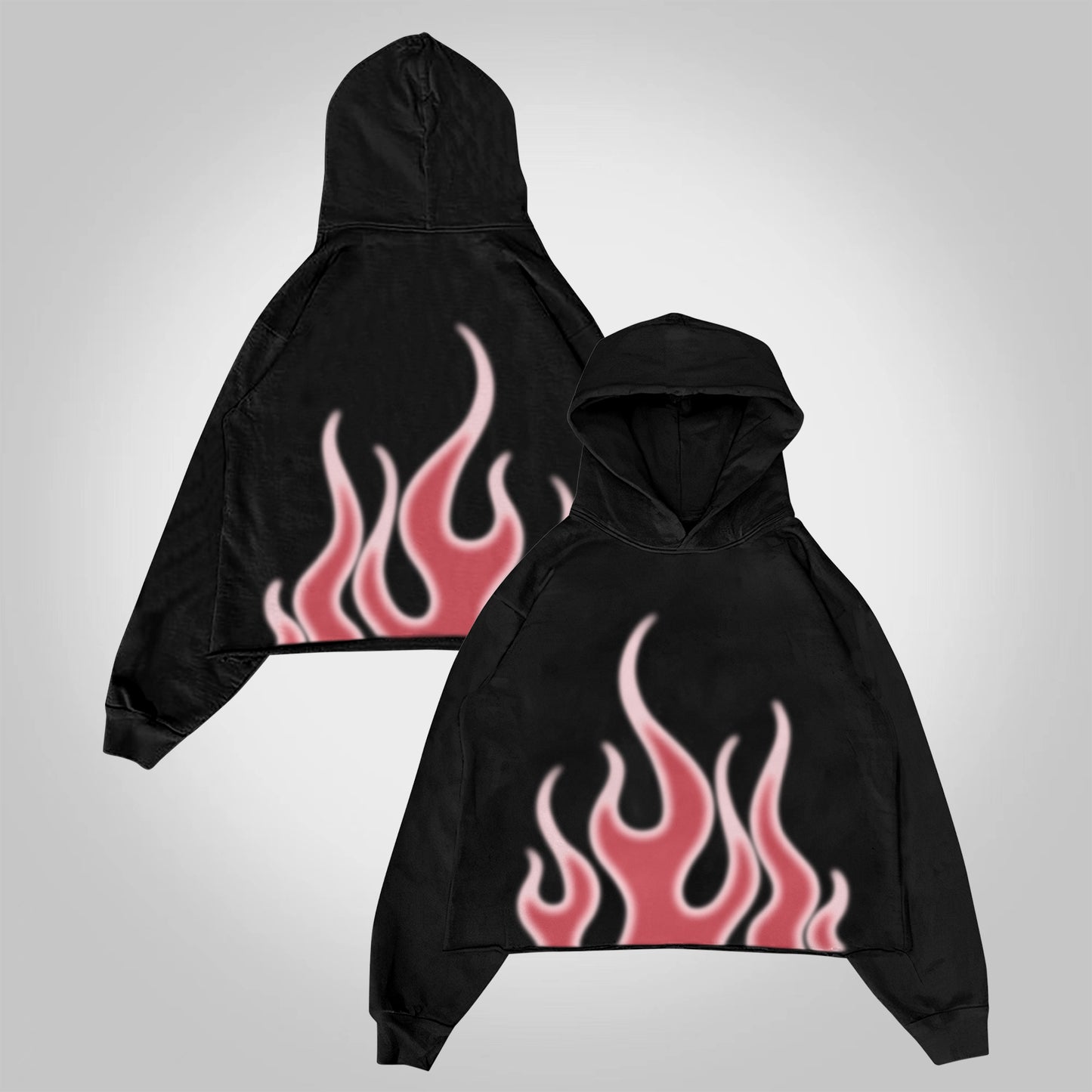 Vercoo Virtual Flame Graphics Crop Hoodie