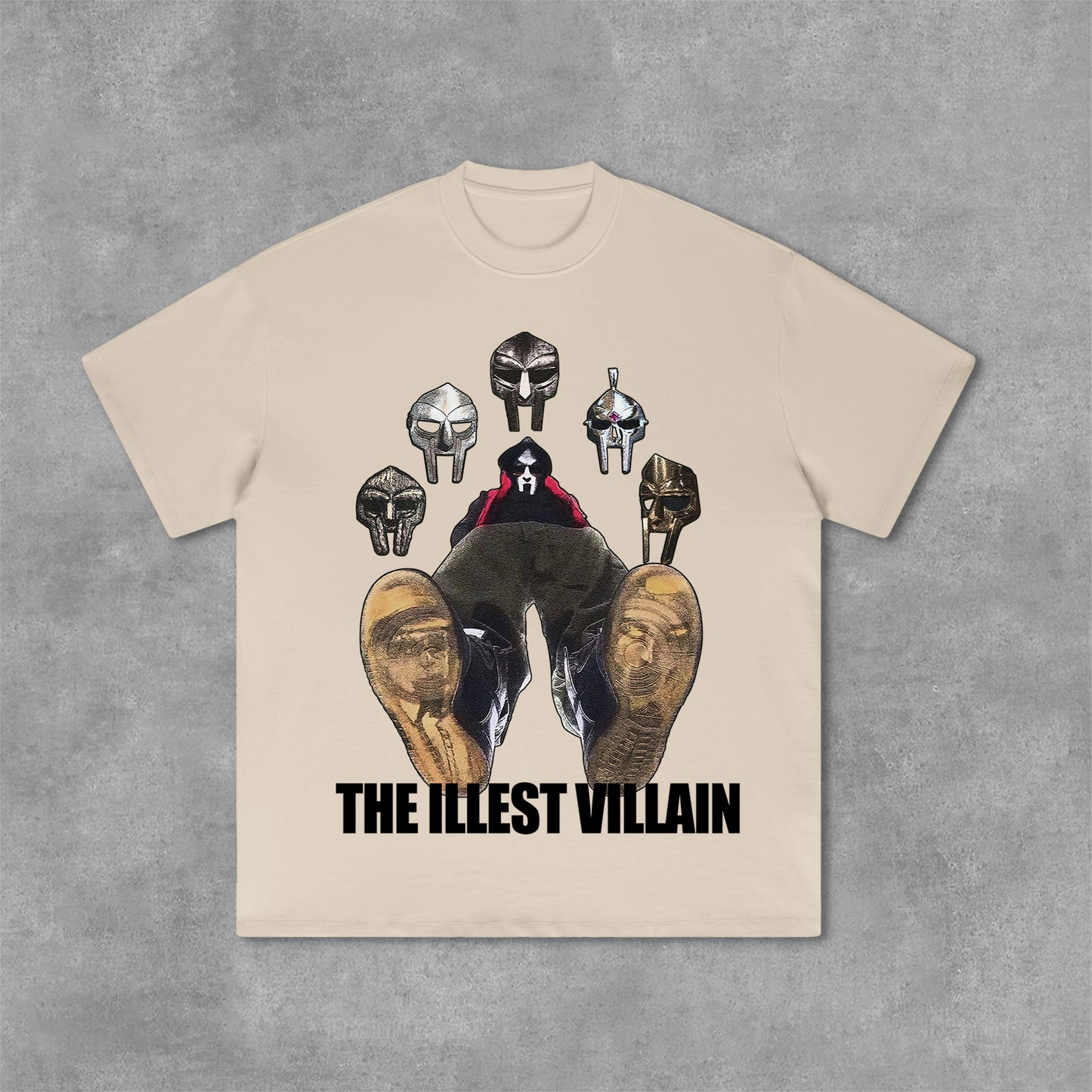 Vintage The Illest Villain Mf Doom Graphic Print Casual Cotton T-Shirt