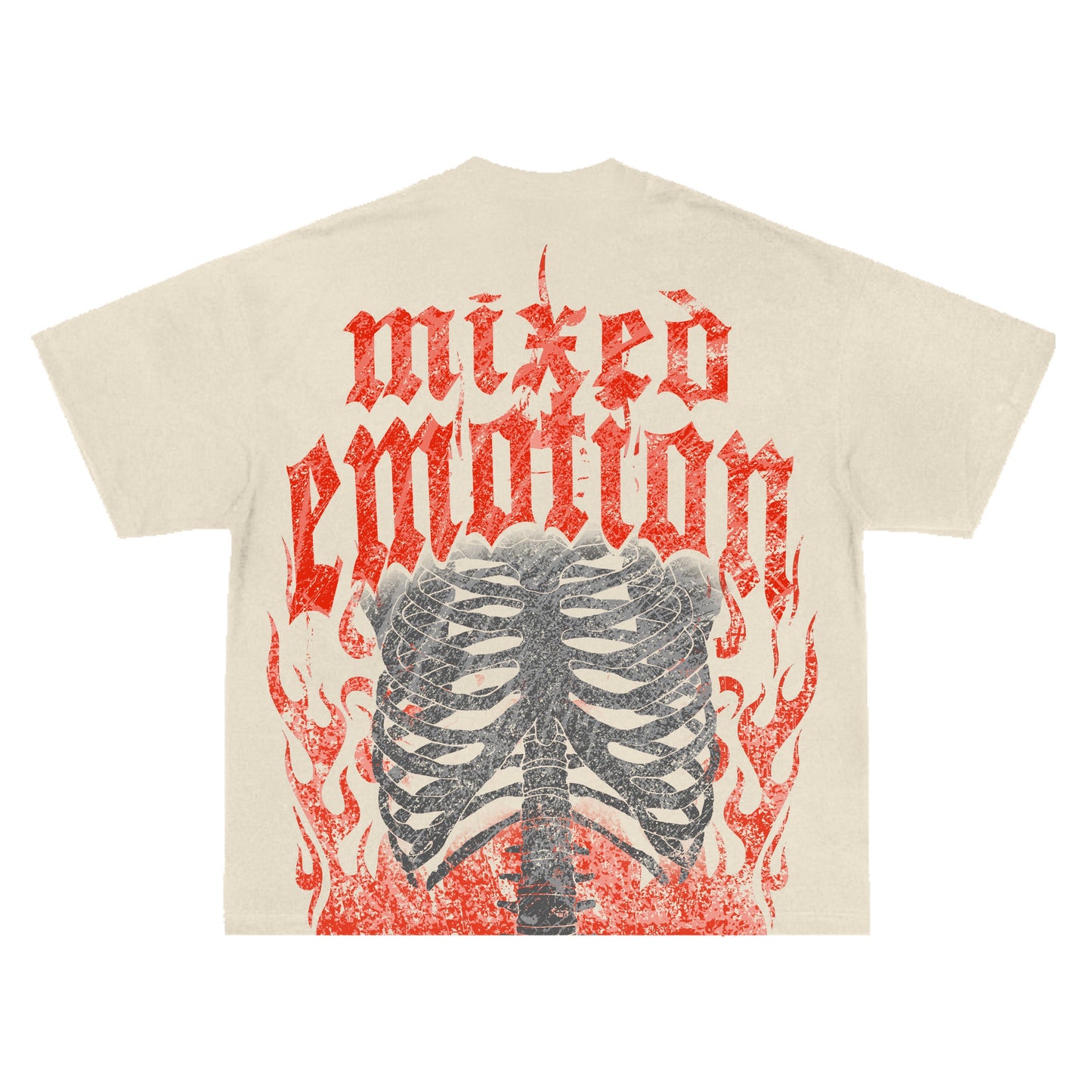 Mixedemotion Valentine S Day Skull Graphics Cream Tee