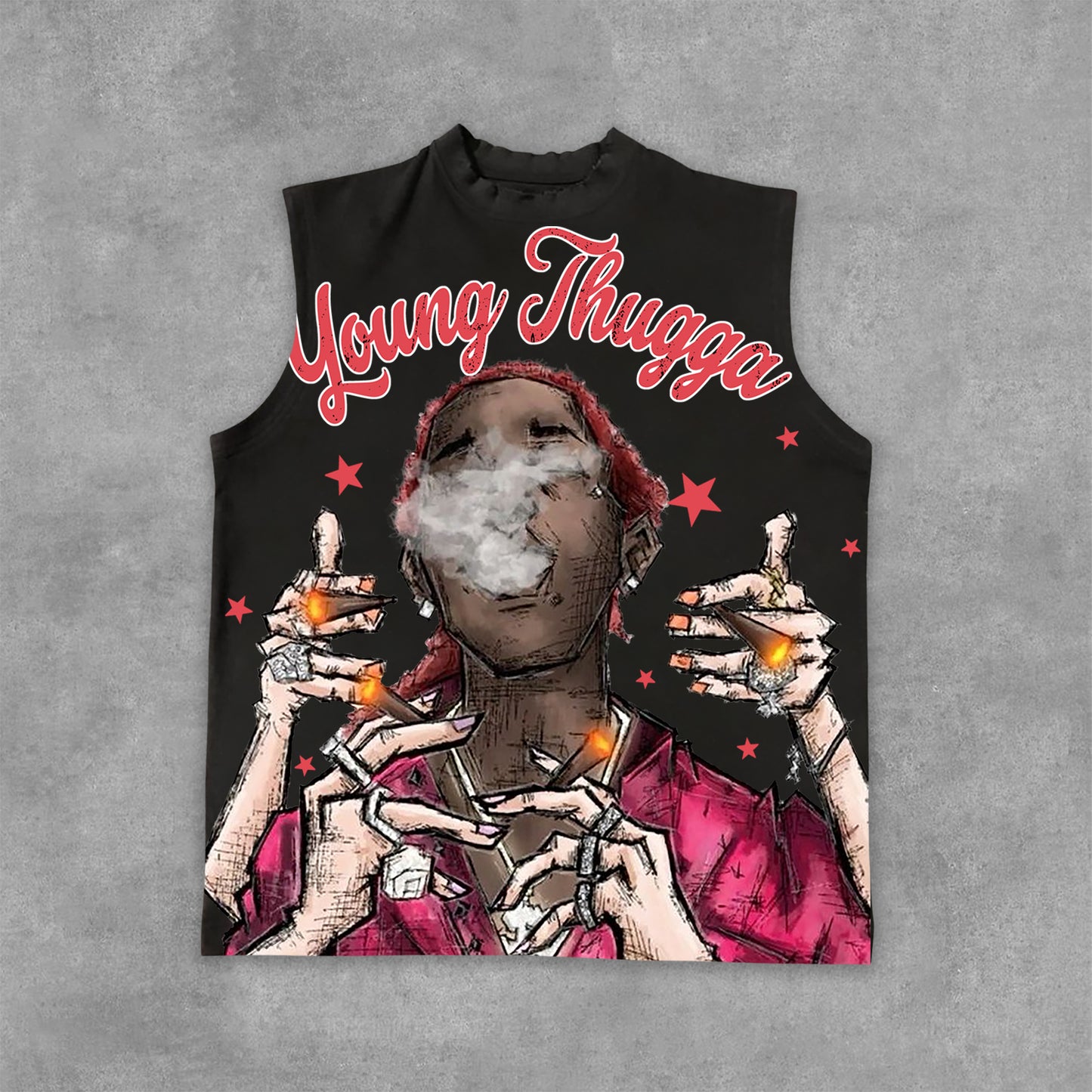 Young Thugga-Luh Lattt Graphics Print Cotton Tank Top