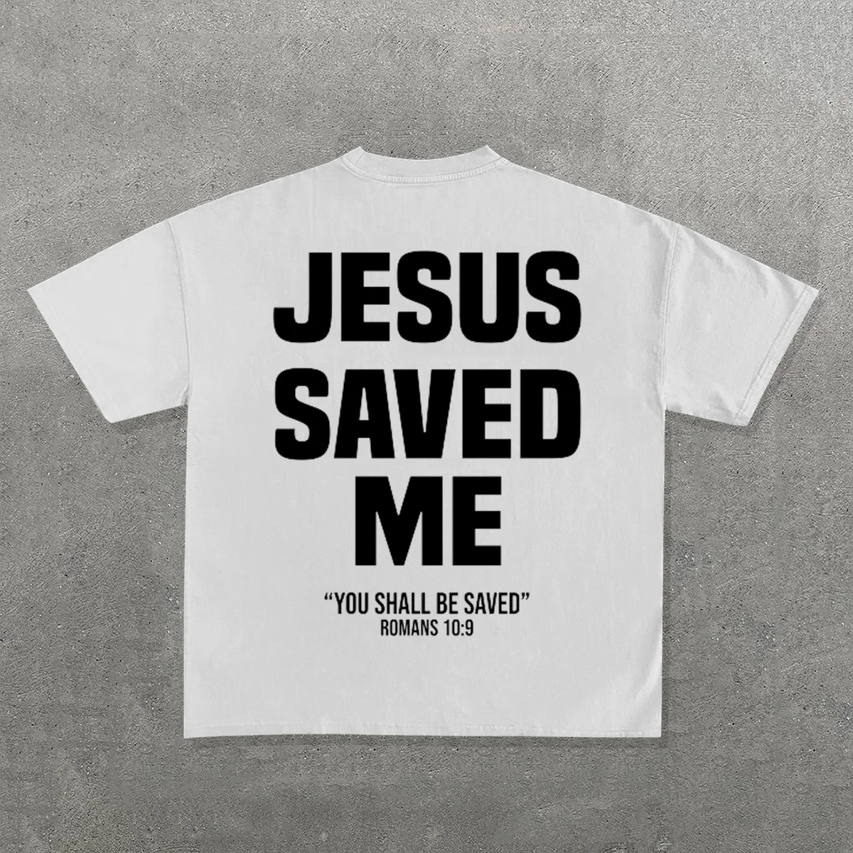 Jesus Saved Me Printed Short Sleeve T-Shirt