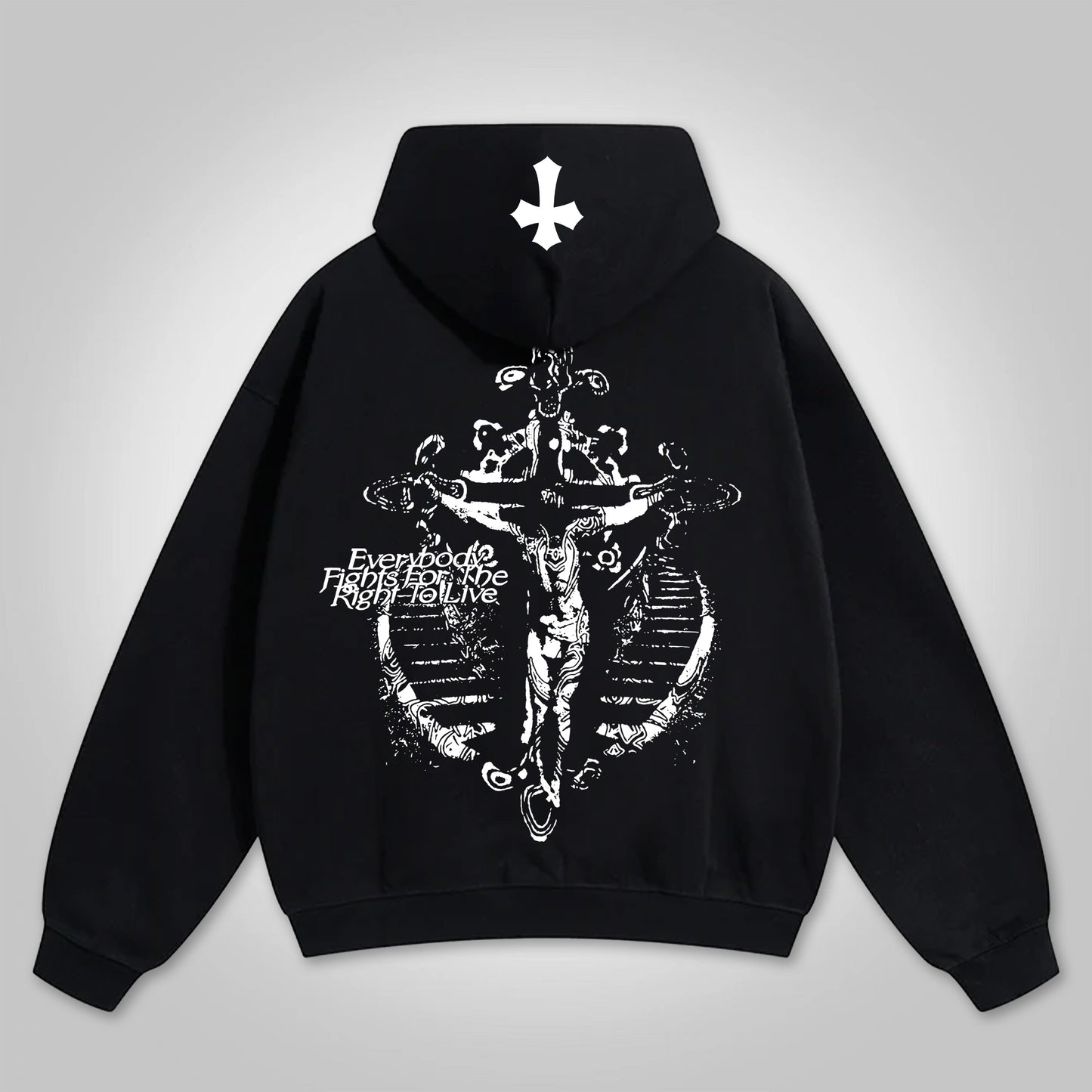 Y2k Trendy Cross Graphic Zip-Up Hoodie