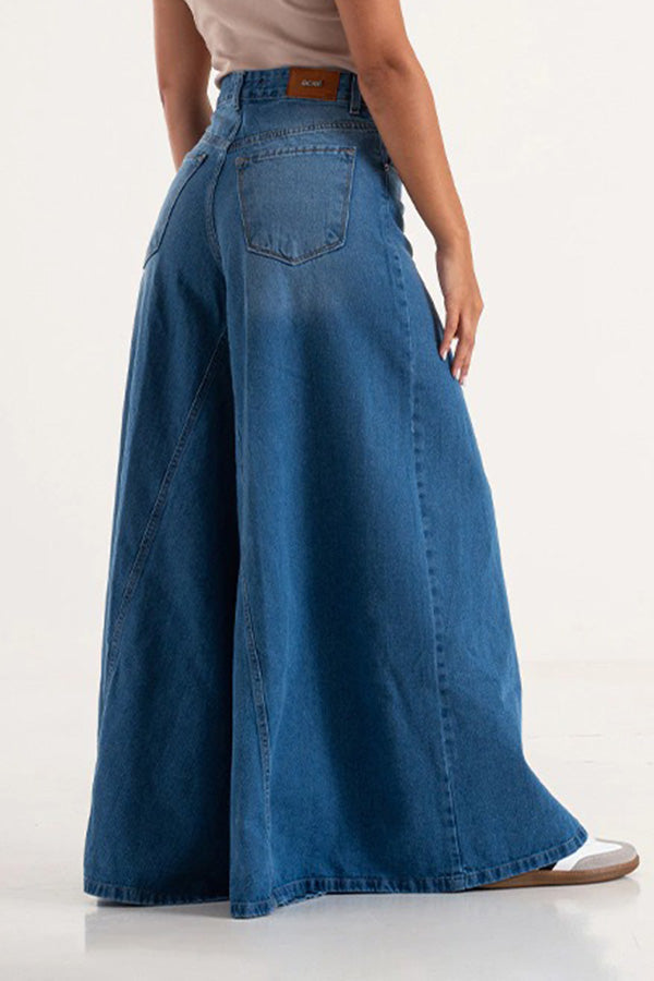 Chic Ombre High Waist Wide Leg Jeans