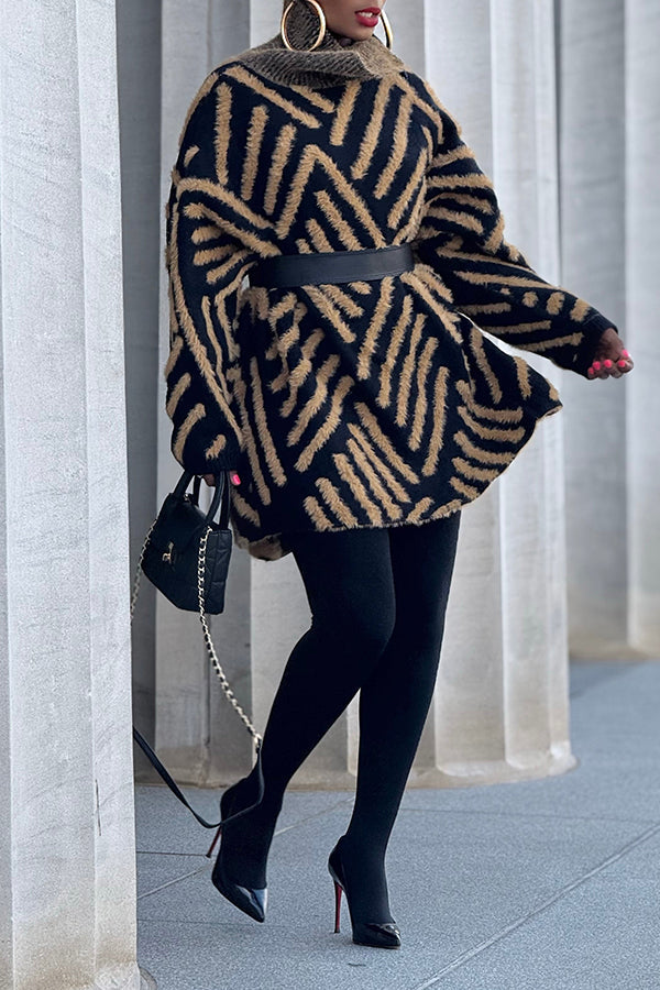 Cozy Chevron Pattern Texture Sweater