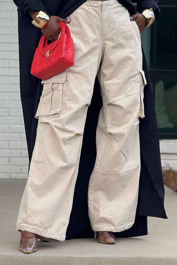 Corduroy Flap Pocket Cargo Pants