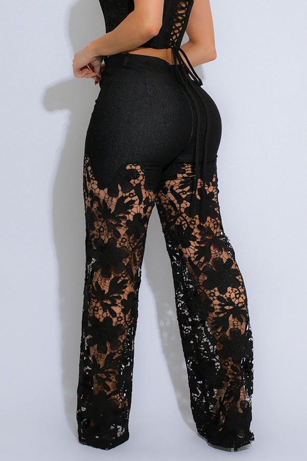 Fashion High Waist Lace Pants