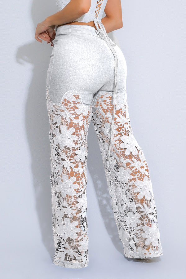 Fashion High Waist Lace Pants