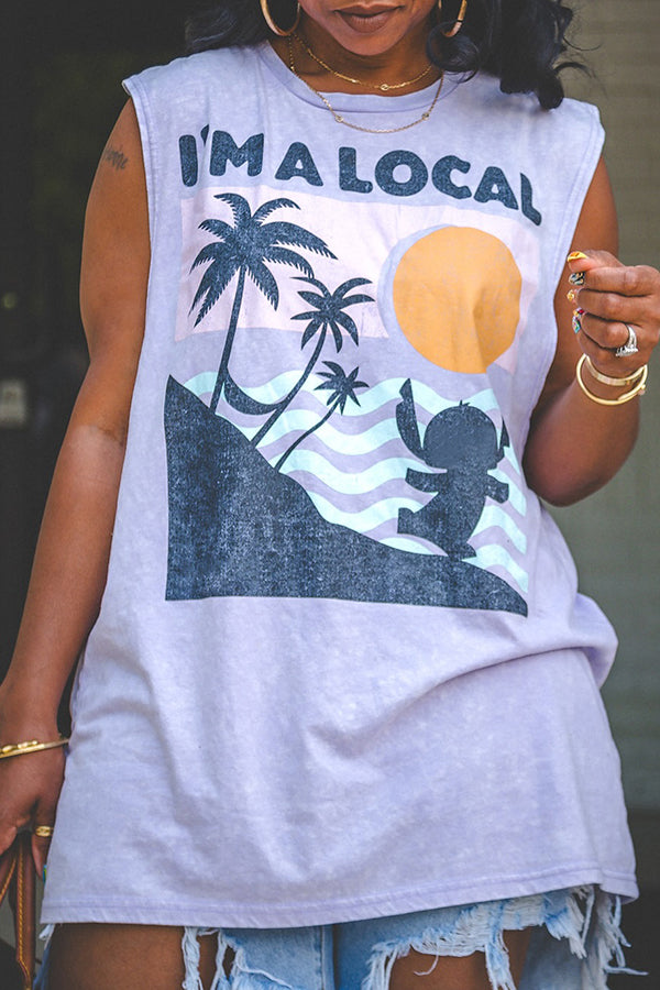 Casual Beach Printed Sleeveless Vest