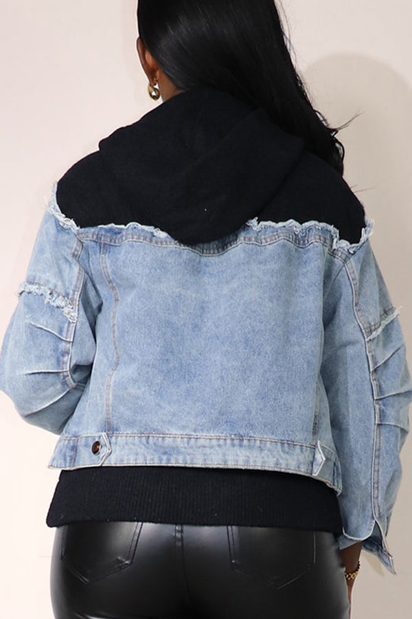 Casual Spliced Denim Jacket