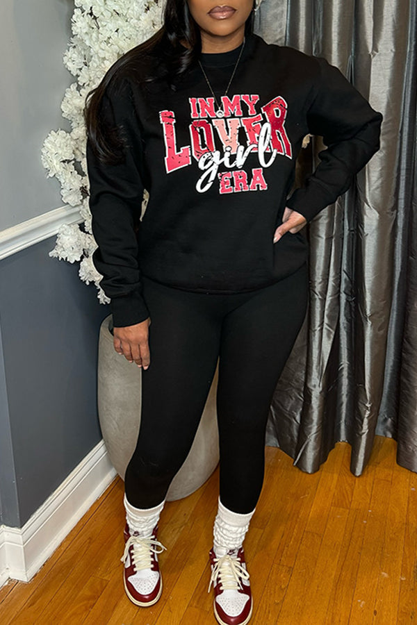 Casual In My Lover Girl Era Letter Print Sweatshirt