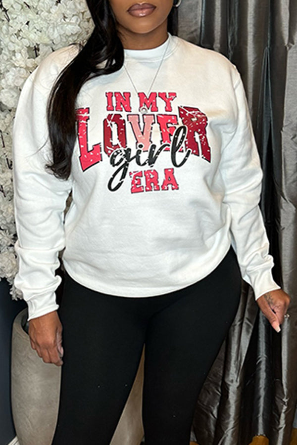 Casual In My Lover Girl Era Letter Print Sweatshirt