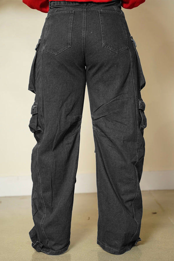 Casual Multiple Flap Pocket Pants