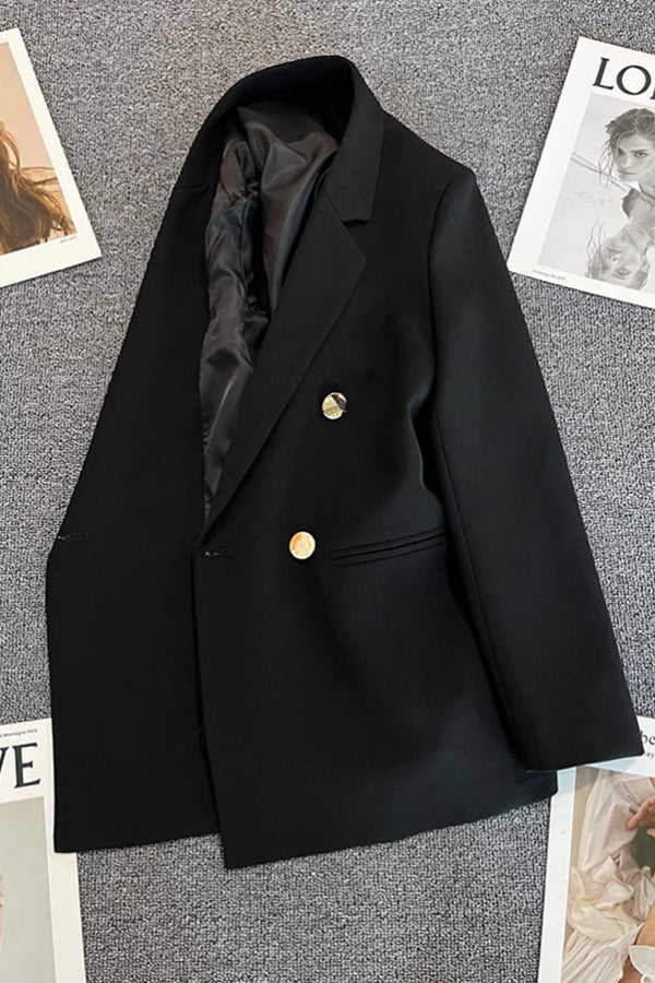 Classic Lapel Collar Double Breasted Blazer