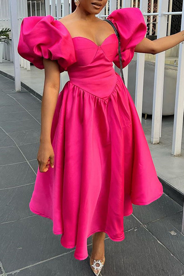 Gorgeous Puff Sleeve Party Dress