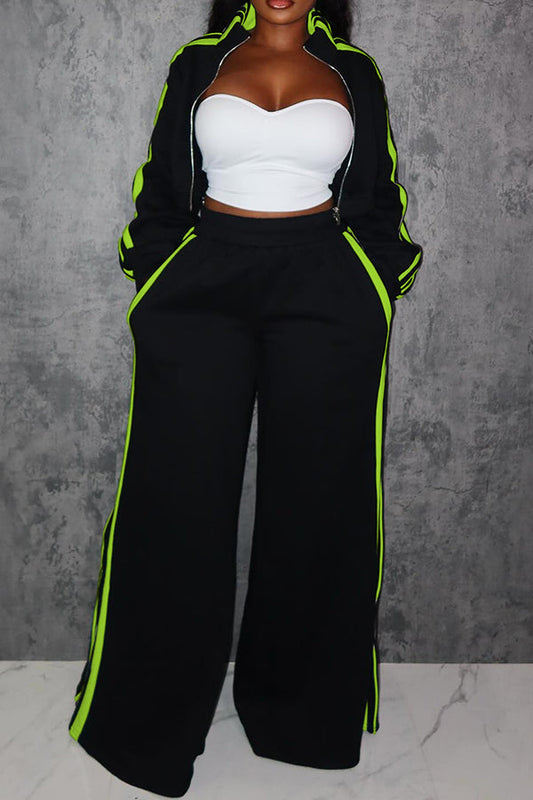 Casual Two Tone Sweatshirt & Pants Set