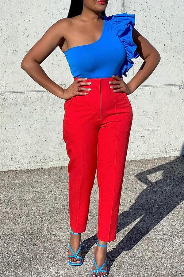 Casual Solid Color Tailored Pants