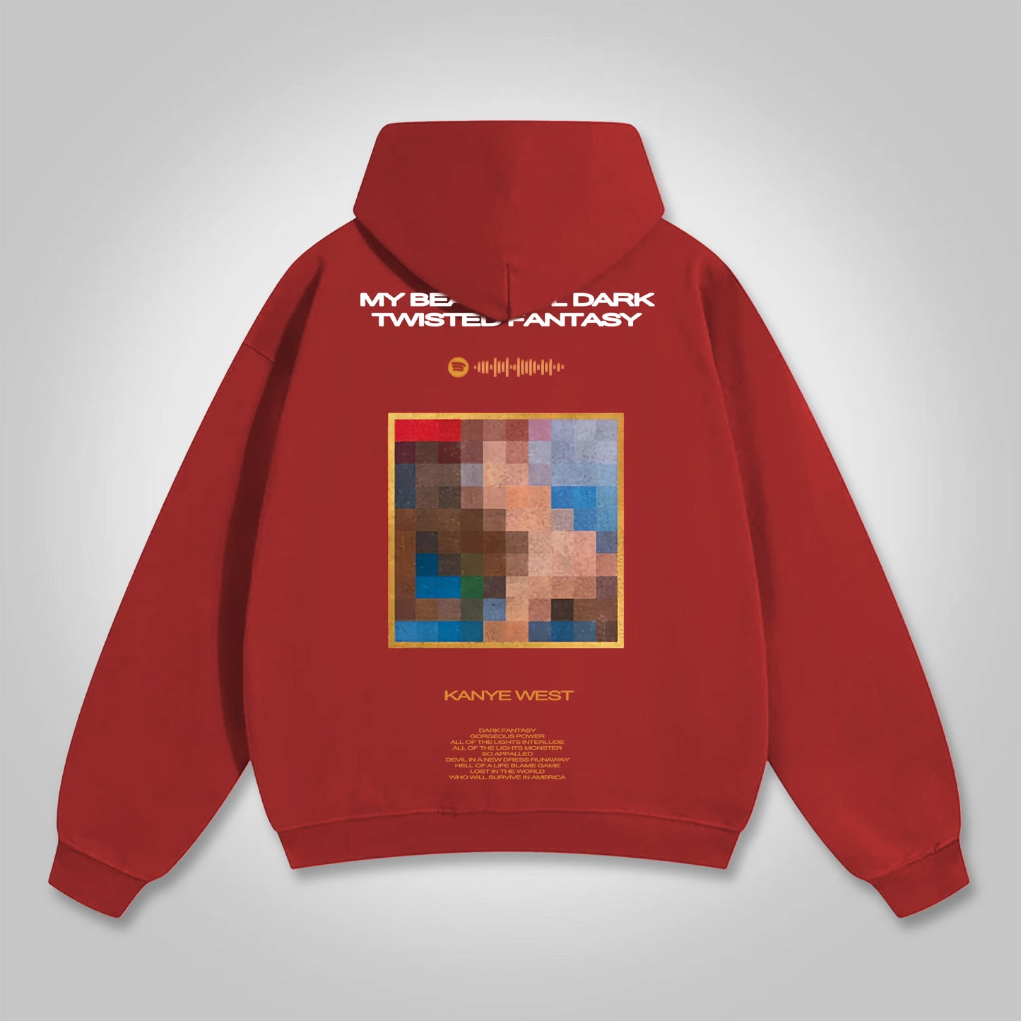 Vercoo Vintage My Beautiful Dark Twisted Fantasy Graphic Pocket Hoodie