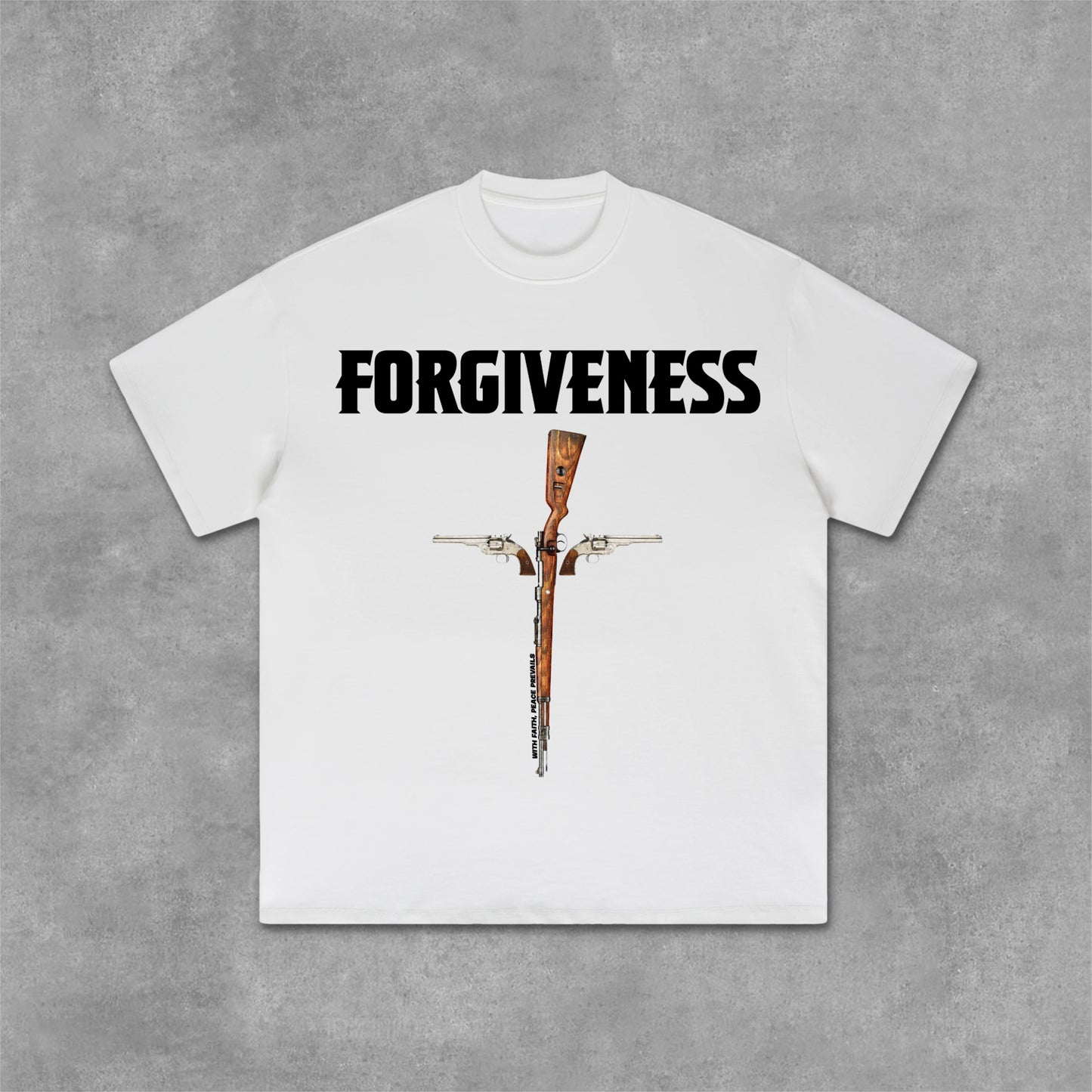 Weapon Redemption & Faith & Letter Print Graphic Cotton T-Shirt