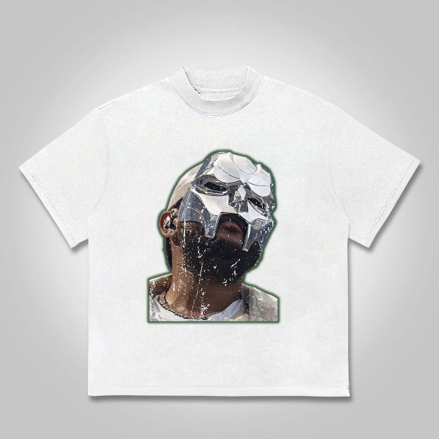 Vercoo Vintage The Illest Villain Mf Doom Graphic Print Cotton T-Shirt