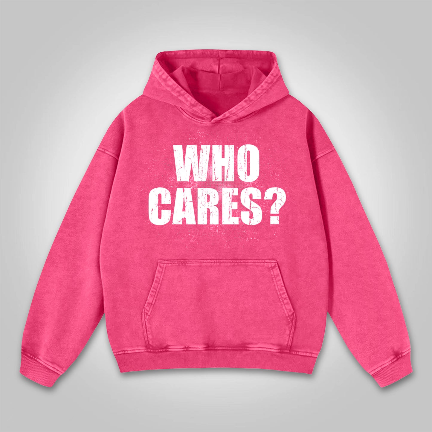 Vercoo Who Cares？vintage Outlet Firearms Graphics Washed Distressed Pocket Hoodie