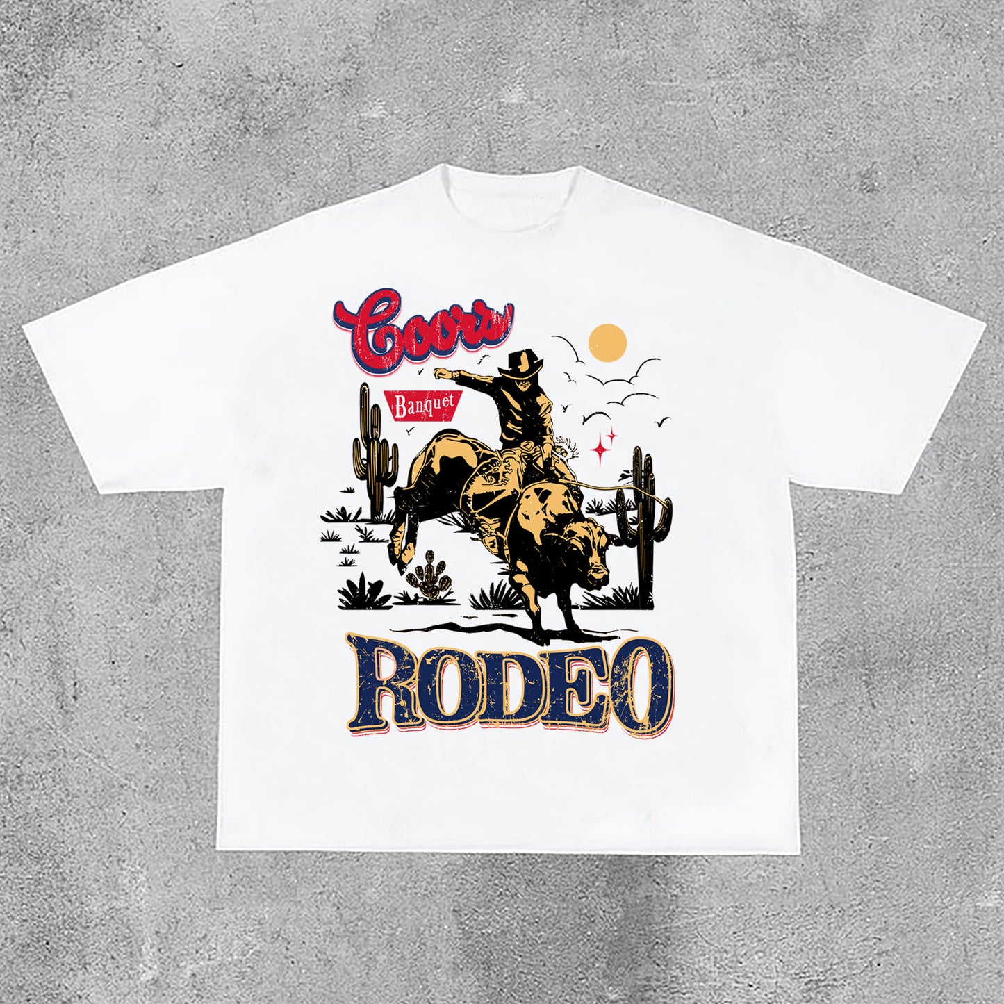 Vintage Western Cowboy Rodeo Graphic Cotton T-Shirt