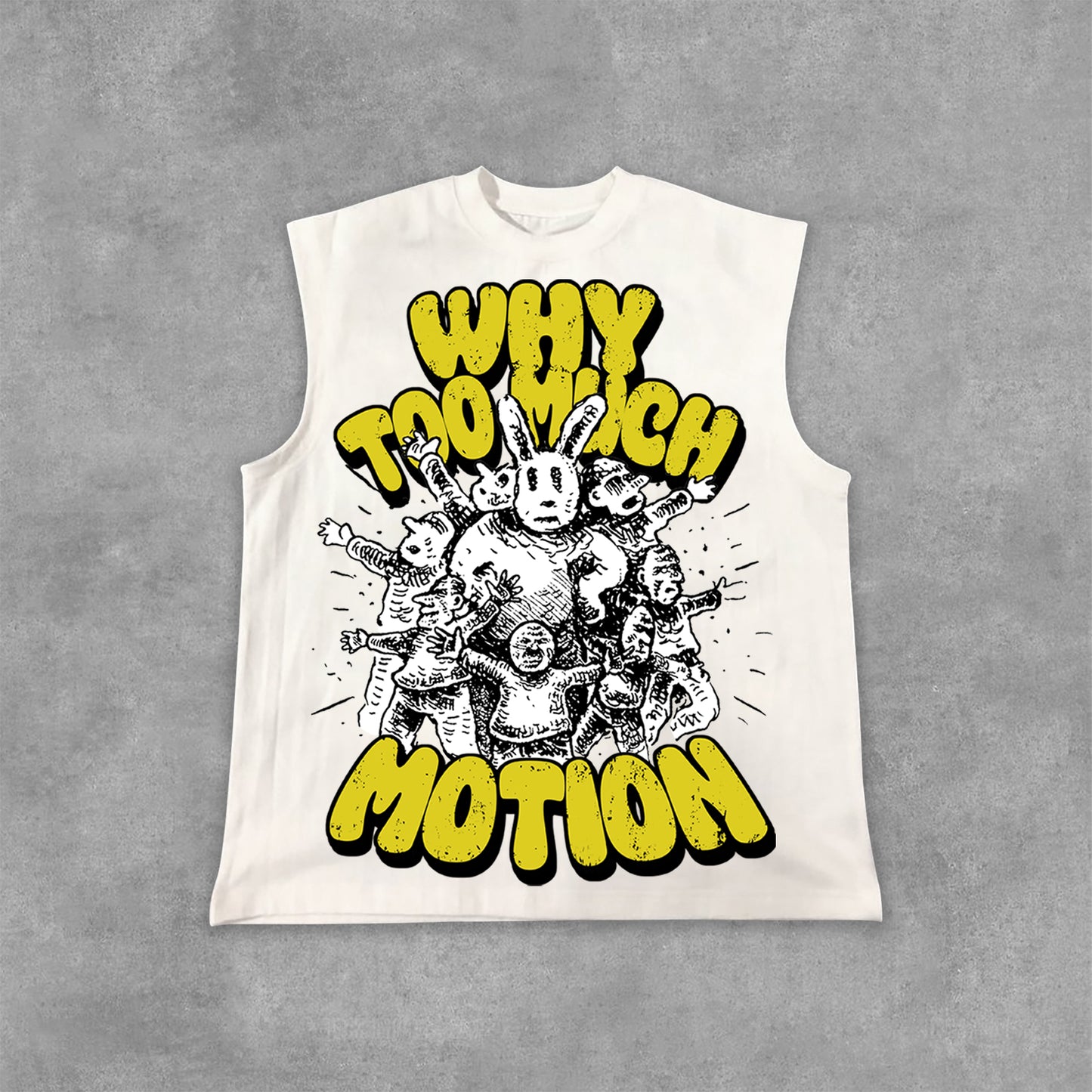 Vintage Why Too Much Motion Graphic Print Cotton Tank Top