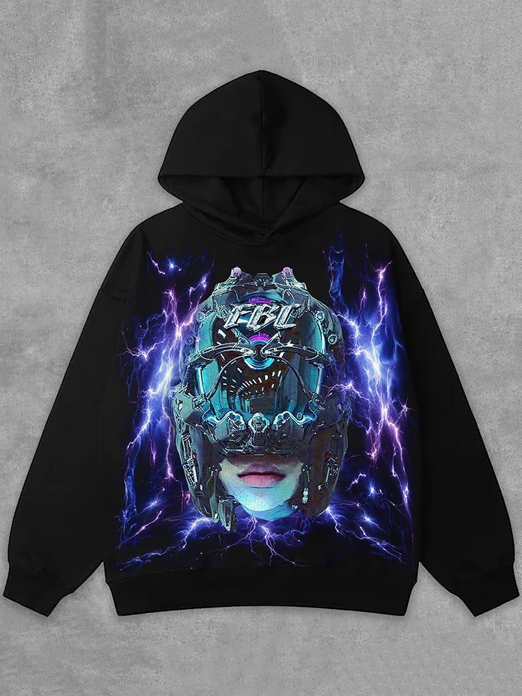 Fly By Choice X Spacestation Graphics Print Side Pockets Hoodie