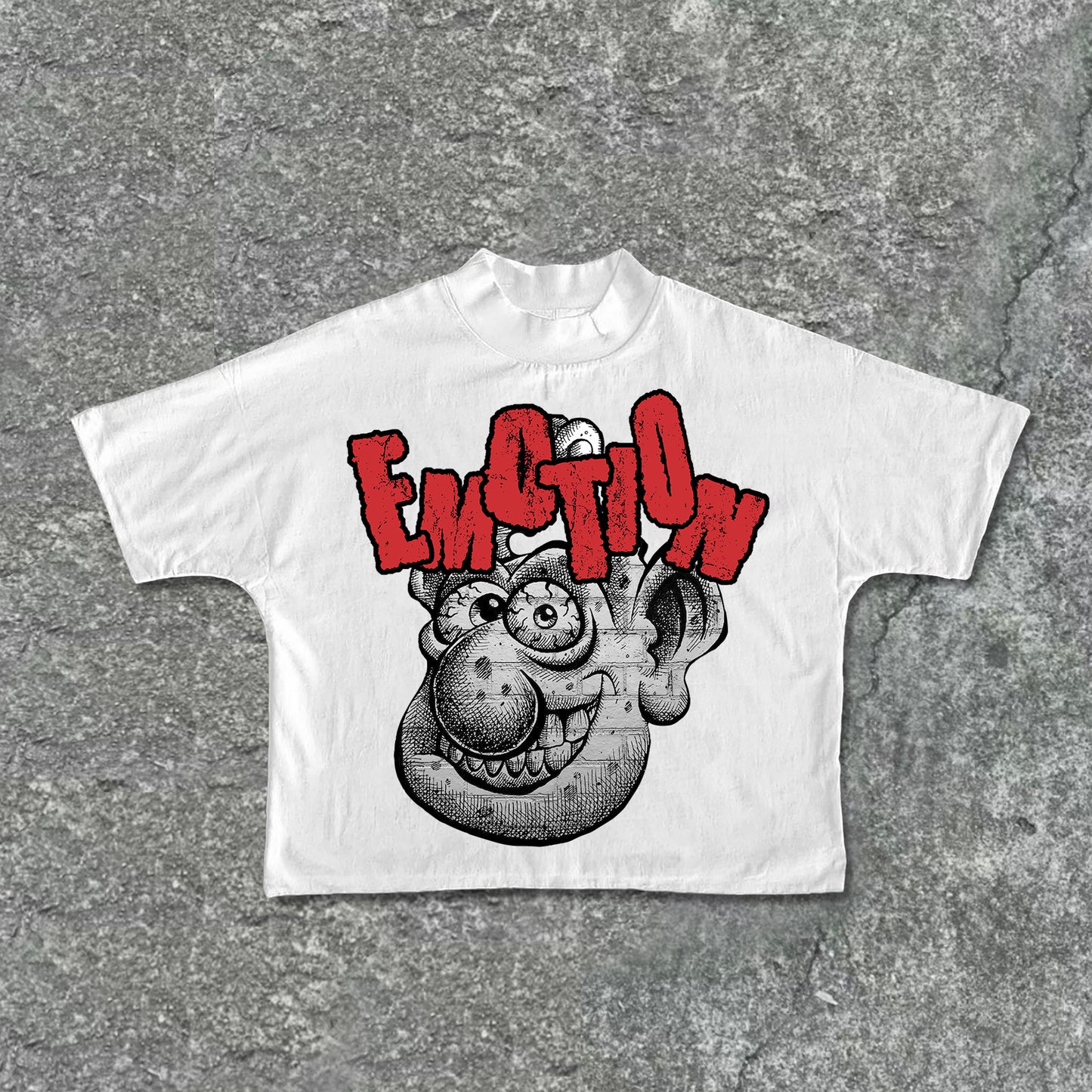 Vintage Cartoon Monster Graphic Print Street Cropped T-Shirts