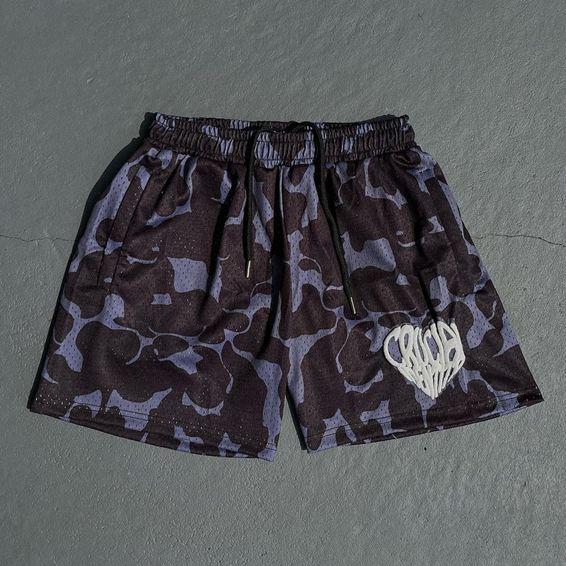 Camo Puff Printed Mesh Shorts