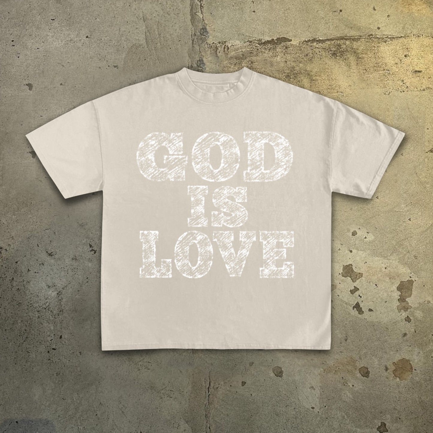 Men's God Is Love - Draft Font Print Cotton Casual T-Shirt